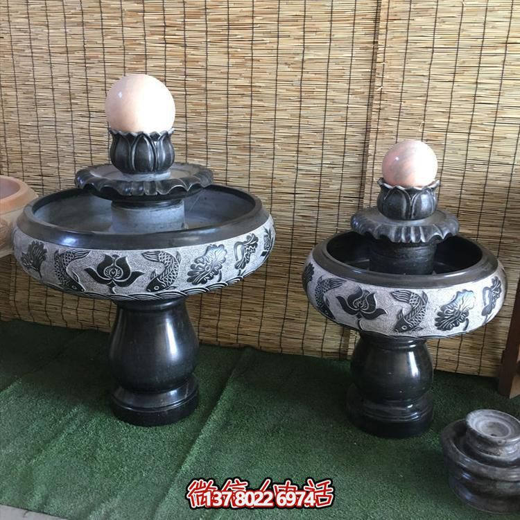 小型黑色大理石風(fēng)水招財(cái)擺件，室內(nèi)辦公家用