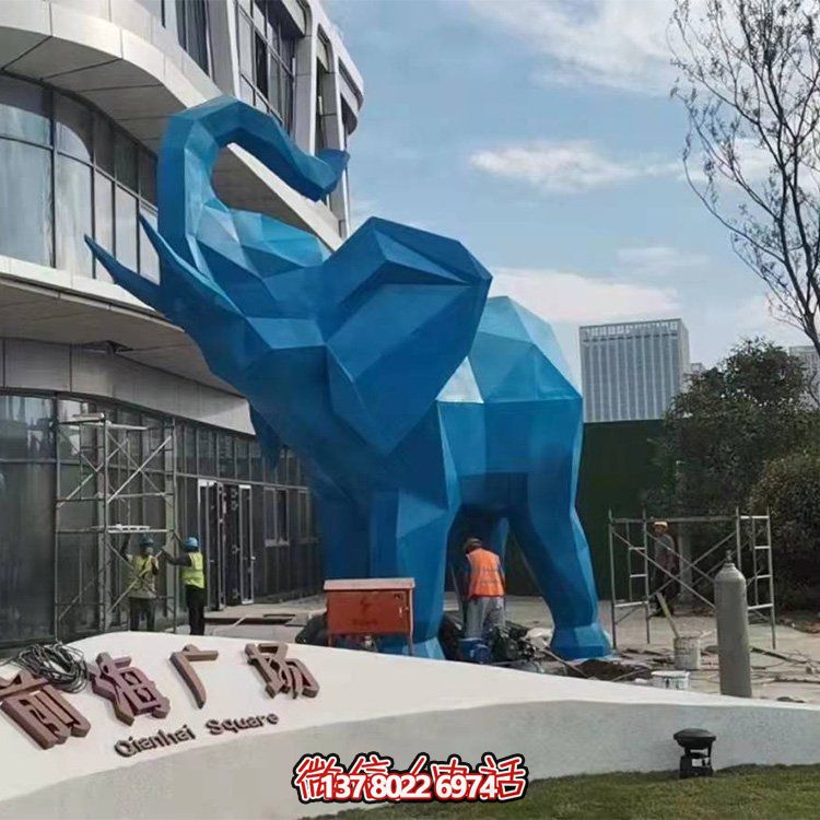 幾何雕塑大象，裝點(diǎn)商場(chǎng)、戶外廣場(chǎng)