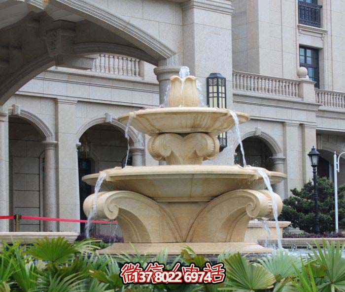 歐式風(fēng)格大理石噴泉雕塑，美化酒店、廣場(chǎng)、景觀