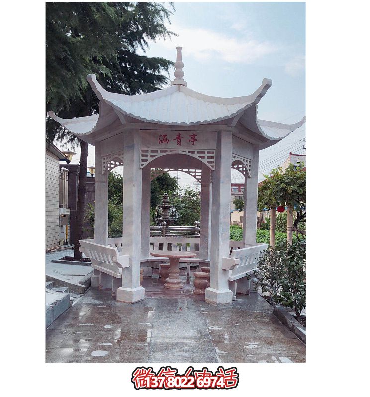 仿古大理石涼亭，美化花園景觀