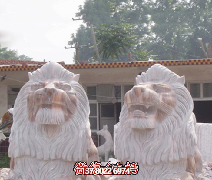 漢白玉雕刻大型仿真動(dòng)物獅子雕塑 漢白玉雕刻大型仿真動(dòng)物獅子雕塑