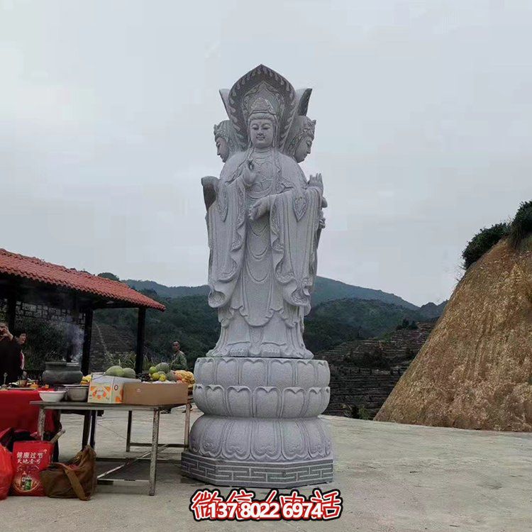 現(xiàn)代藝術(shù)石雕觀音雕塑，融入園林景觀的瑰麗大理石家園