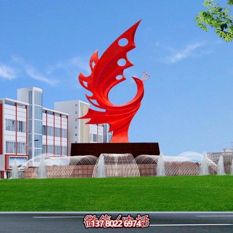 不銹鋼鳳凰標(biāo)志擺件，凸顯企業(yè)形象