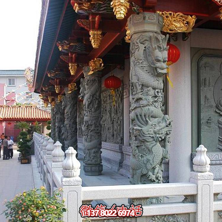 大理石雕刻的龍柱，點綴你家的廣場和寺院