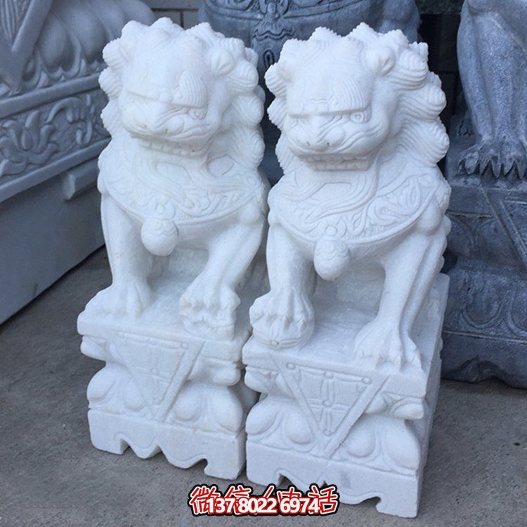 獅子雕塑，戶外園林庭院門口擺放鎮(zhèn)宅獅子