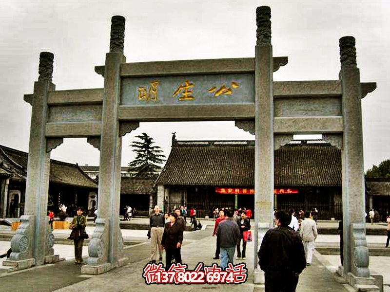 景點(diǎn)寺廟簡(jiǎn)易石柱三門(mén)牌坊 景點(diǎn)寺廟簡(jiǎn)易石柱三門(mén)牌坊