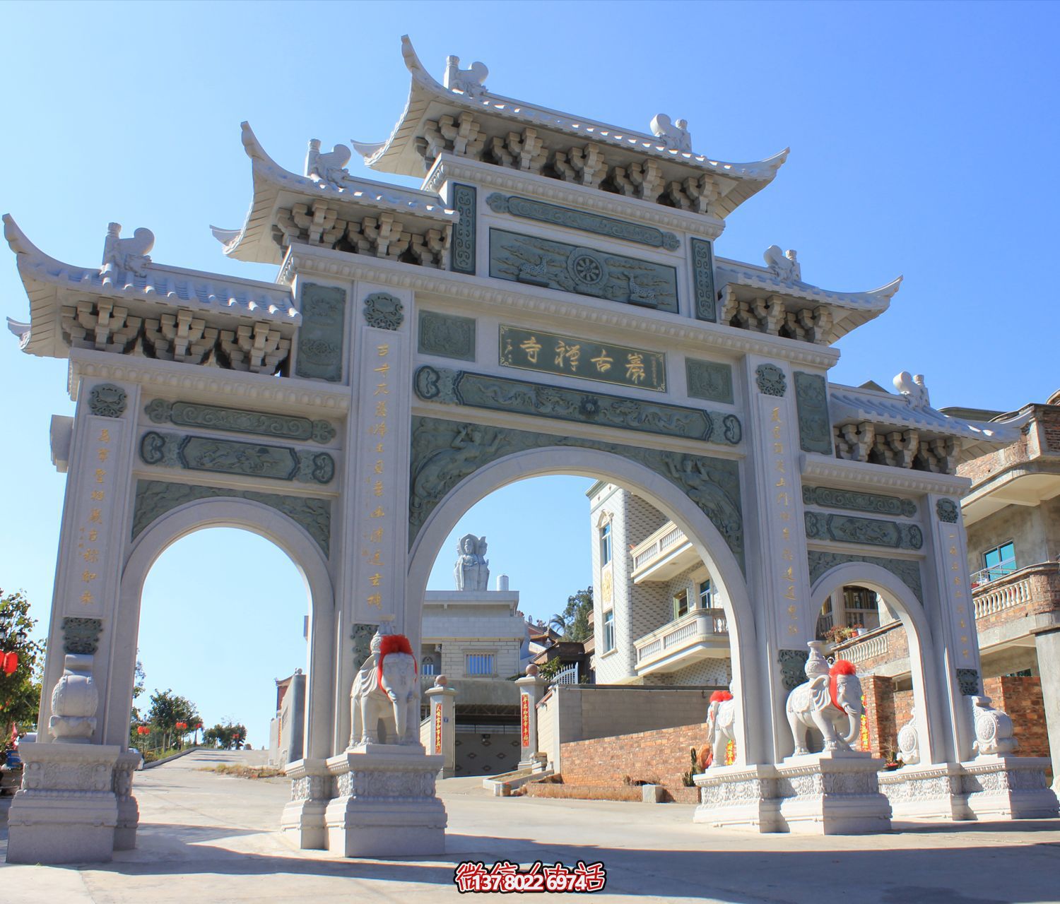 大理石綠創(chuàng)意斗拱個(gè)性石雕牌坊樓 大理石綠創(chuàng)意斗拱個(gè)性石雕牌坊樓