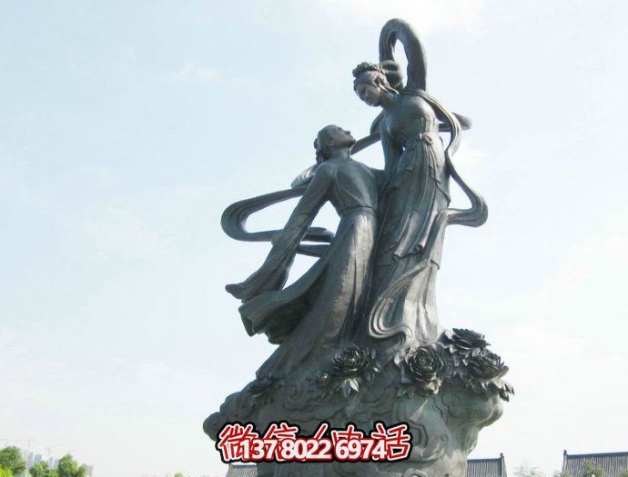 廣場景觀牛郎織女神話故事人物青銅雕塑 廣場景觀牛郎織女神話故事人物青銅雕塑