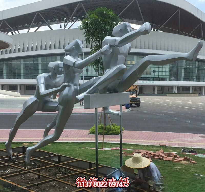 抽象不銹鋼體育跨欄運(yùn)動(dòng)人物雕塑 抽象不銹鋼體育跨欄運(yùn)動(dòng)人物雕塑