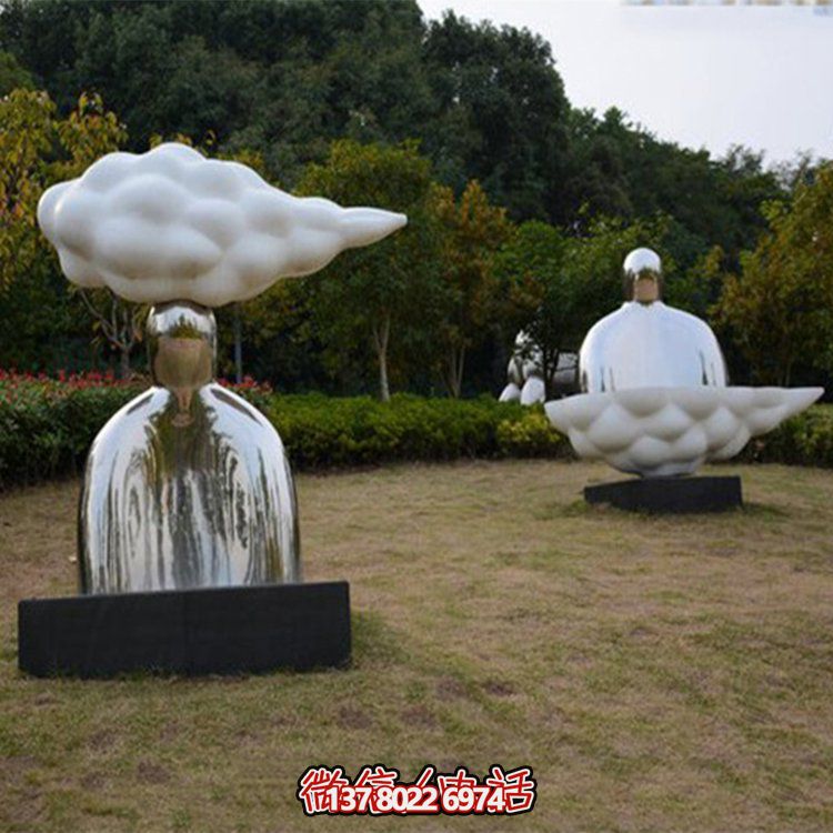 廣場(chǎng)不銹鋼戶(hù)外創(chuàng)意祥云雕塑擺件