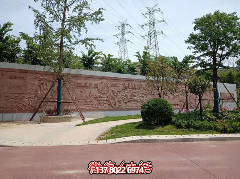 鄭州賈魯河石材浮雕墻，花崗巖《今朝勝景》